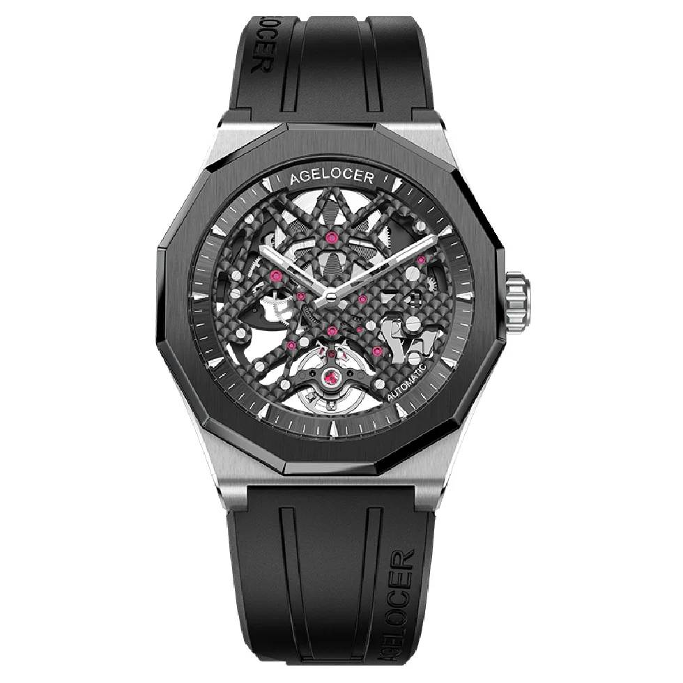 AGELOCER Skeleton Watches Mechanical Automatic Watch Men Sapphire Two Tone Black Sport Power Reserve Wrist Watch Relojes Hombre 
AGELOCER Skeleton Watches Mechanical Automatic Watch Men Sapphire Two Tone Black Sport Power Reserve Wrist Watch Relojes Hombre