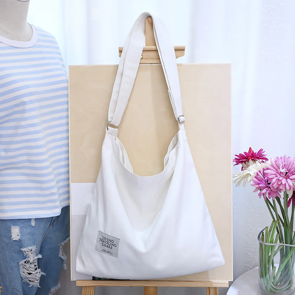 Women's Canvas Bag White Large Capacity Tote Bag Appliques Shopper Casual 2021 Men's Shoulder Bags Horizontal Square With Zipper
Women's Canvas Bag White Large Capacity Tote Bag Appliques Shopper Casual 2021 Men's Shoulder Bags Horizontal Square With Zipper
