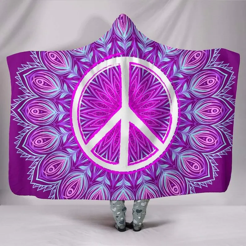 

Пурпурное одеяло, веганское одеяло, одеяло с капюшоном, разноцветное, духовное, хиппи, фестиваль, яркое красочное, уличное одеяло