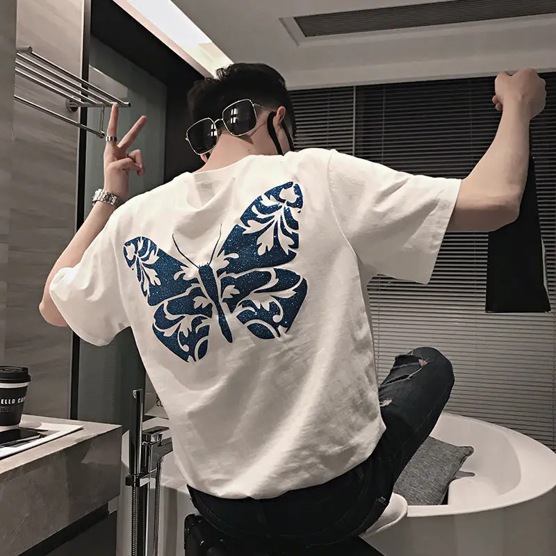 Fashionable Casual Pullovers Loose T-Shirts Solid Printing Short Sleeve Spring Summer Round Neck Handsome Men's Clothing Man
Fashionable Casual Pullovers Loose T-Shirts Solid Printing Short Sleeve Spring Summer Round Neck Handsome Men's Clothing Man