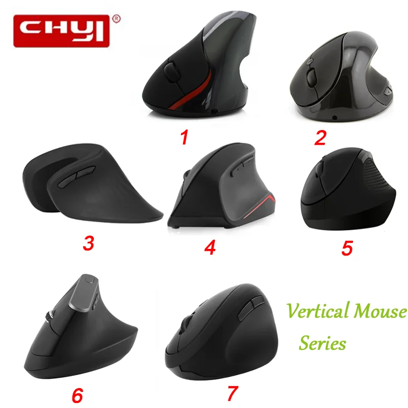 

CHYI Ergonomic Vertical Mouse Gamer Optical USB Mice 1600DPI Gaming Silent Wireless Mouse For Laptop PC Tablet Computer Office