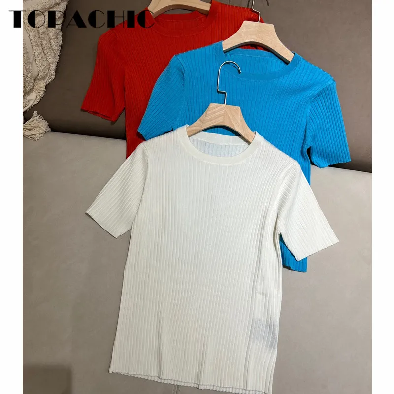 6.27 High Quality Cashmere Knitted Striped Jacquard Stretch Slim Short Sleeve T-Shirt Women
6.27 High Quality Cashmere Knitted Striped Jacquard Stretch Slim Short Sleeve T-Shirt Women