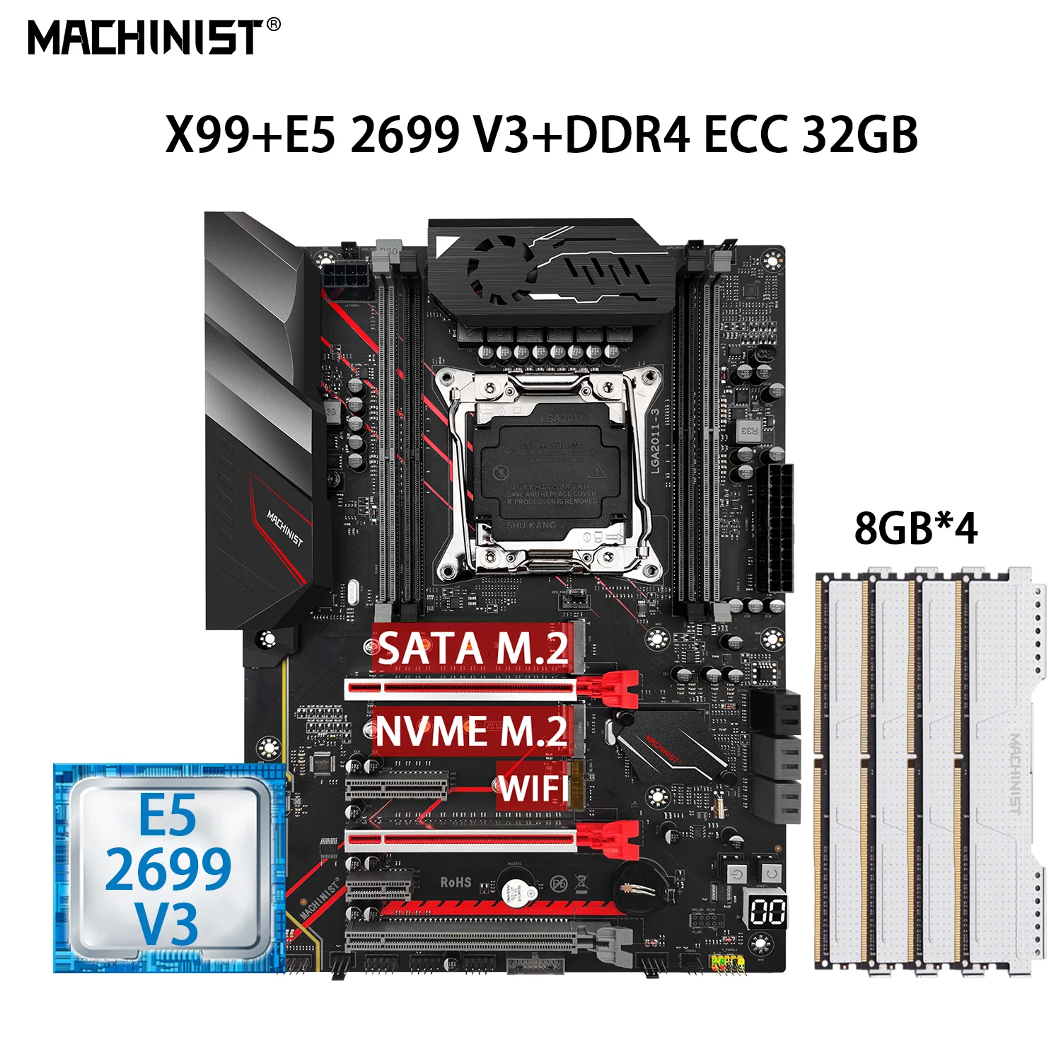 MACHINIST X99 комплект материнской платы Xeon E5 2699 V3 LGA 2011-3 процессор 32 ГБ = 4*8 ГБ DDR4 ECC память M.2 NVME USB X99 MR9A PRO
MACHINIST X99 комплект материнской платы Xeon E5 2699 V3 LGA 2011-3 процессор 32 ГБ = 4*8 ГБ DDR4 ECC память M.2 NVME USB X99 MR9A PRO