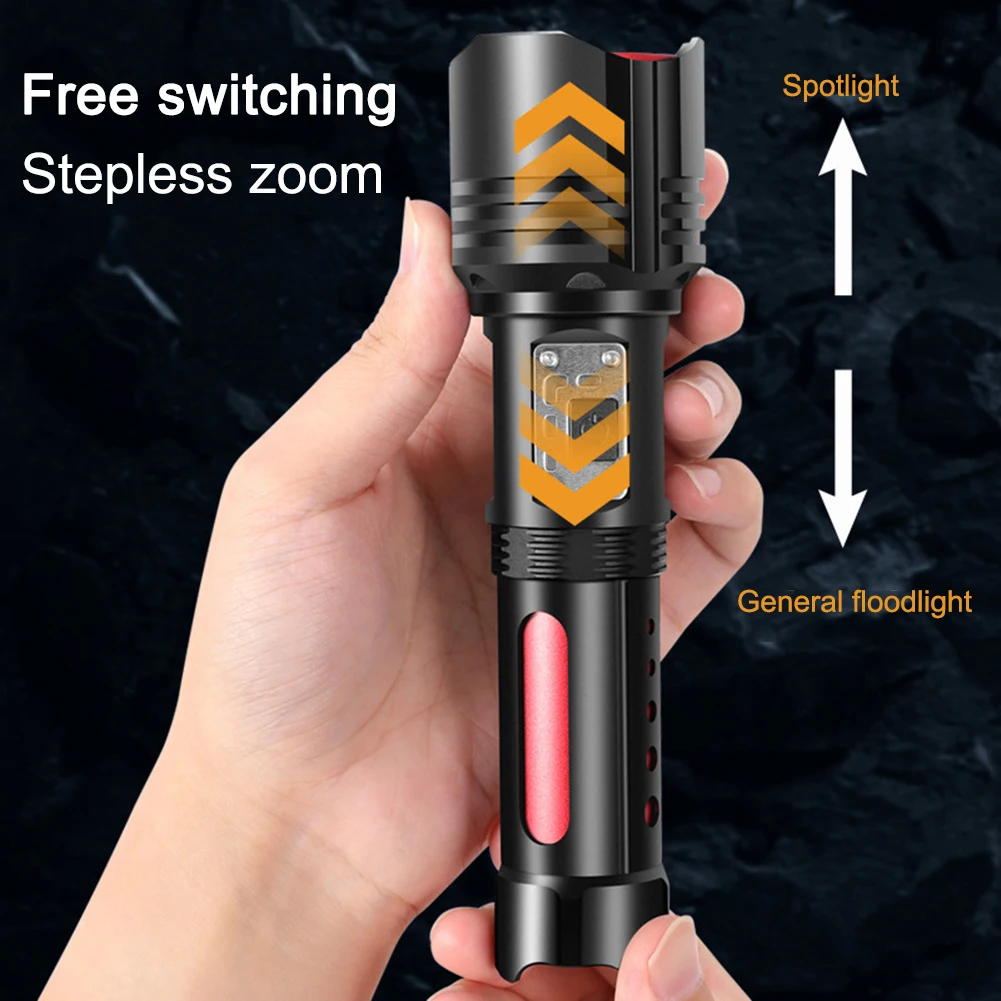 Powerful Super Bright Flashlight USB Rechargeable Telescopic Flash Light Aluminum Alloy for Outdoor Hiking for Running Emergency
Powerful Super Bright Flashlight USB Rechargeable Telescopic Flash Light Aluminum Alloy for Outdoor Hiking for Running Emergency