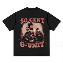 Rapper 50 Cent G-unit Oversized T Shirt Women Men Short Sleeve Funny Tshirt 90s Hip Hop Vintage Graphic Tees Streetwear Clothes