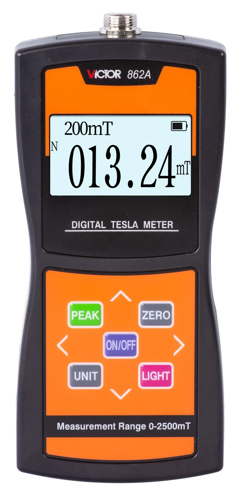 VICTOR 862A High Sensitivity Auto Digital Tesla Meter 0-2500 MT 25000Gs 2 Units MT Gs Magnetic Field Measuring Instrument
VICTOR 862A High Sensitivity Auto Digital Tesla Meter 0-2500 MT 25000Gs 2 Units MT Gs Magnetic Field Measuring Instrument
