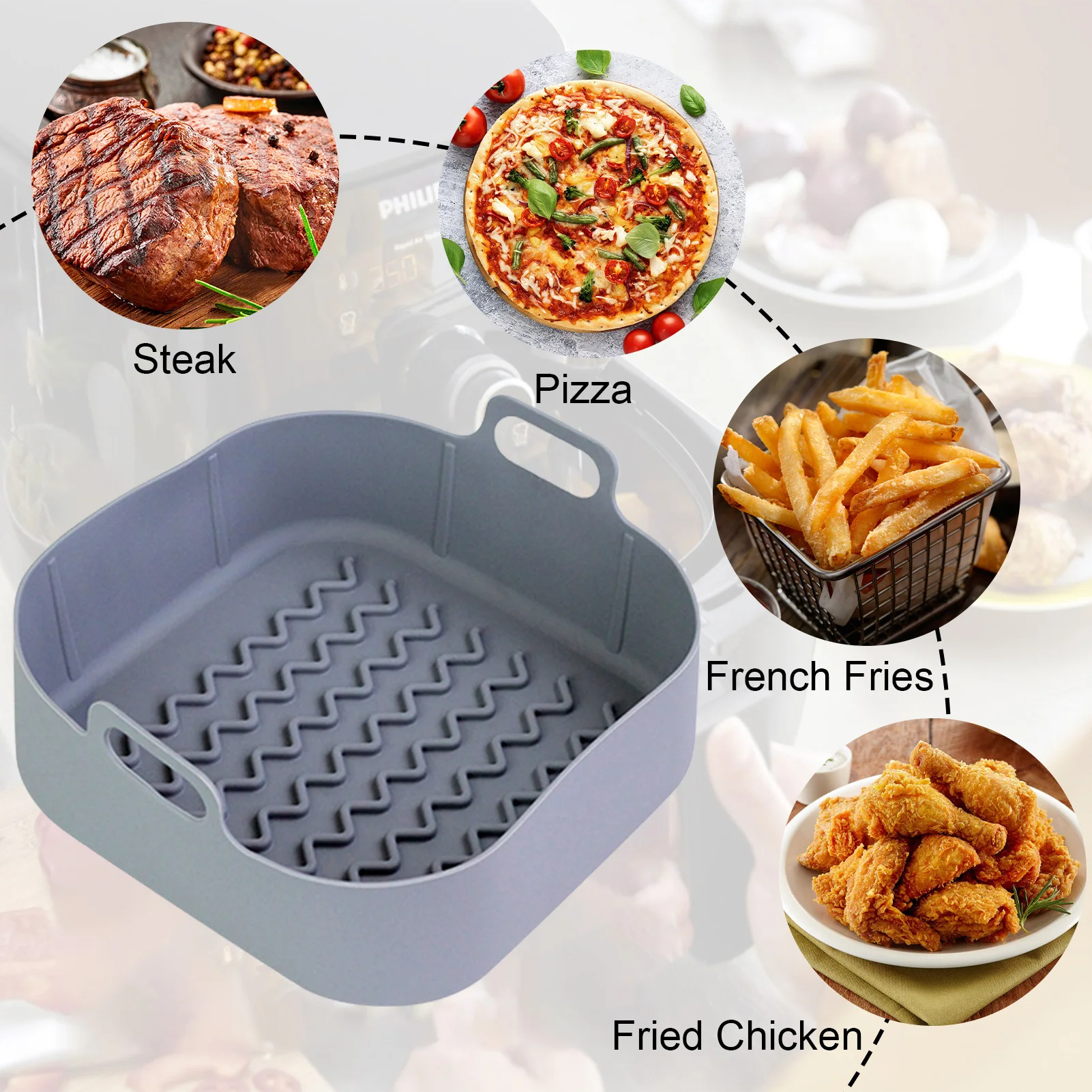 20cm Silicone Air Fryer Oven Baking Tray Reusable Pan Reusable Liner Pizza Fried Chicken Backet Bowl Parchment Paper Replacement
20cm Silicone Air Fryer Oven Baking Tray Reusable Pan Reusable Liner Pizza Fried Chicken Backet Bowl Parchment Paper Replacement