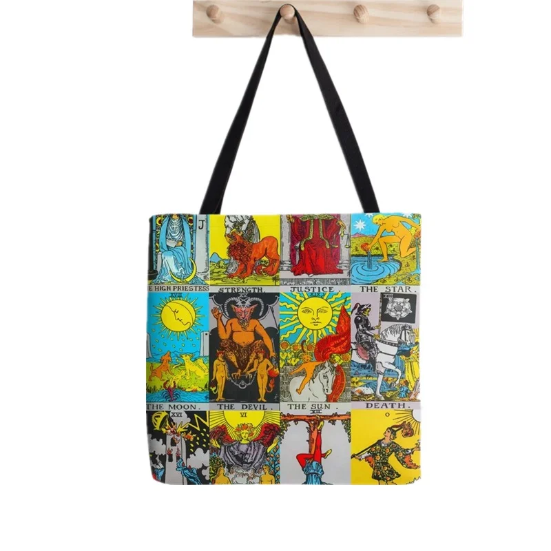 Women Shopper bag Tarot Deck Tarot Printed Kawaii Bag Harajuku Shopping Canvas Shopper Bag girl handbag Tote Shoulder Lady Bag
Women Shopper bag Tarot Deck Tarot Printed Kawaii Bag Harajuku Shopping Canvas Shopper Bag girl handbag Tote Shoulder Lady Bag