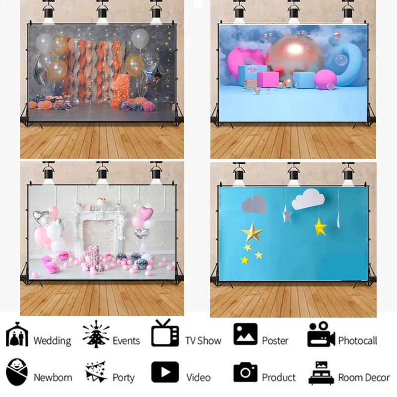 Newborn Baby Birthday Background First Birthday Party Balloon Flower Portrait Backdrop Photography Photo Studio LGH-07
Newborn Baby Birthday Background First Birthday Party Balloon Flower Portrait Backdrop Photography Photo Studio LGH-07