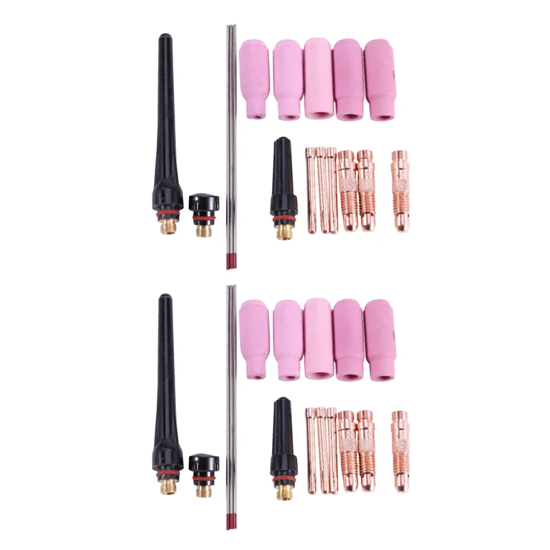 34Pcs Welders Welding Torch Tig Cup Collet Body Nozzle Kit Tungsten Electrode For Wp-17/18/26 Tig Welding Torch
34Pcs Welders Welding Torch Tig Cup Collet Body Nozzle Kit Tungsten Electrode For Wp-17/18/26 Tig Welding Torch