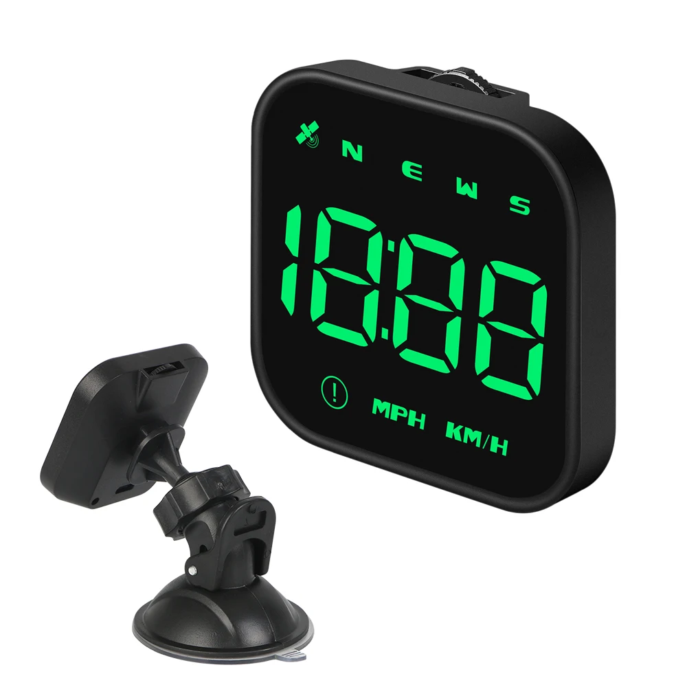 

Mini Car Head Up Display LED HUD with GPS Compass Fatigue Driving Reminder Auto-sensing 2.5 Inch Overspeed Alarm Speedometer G4S