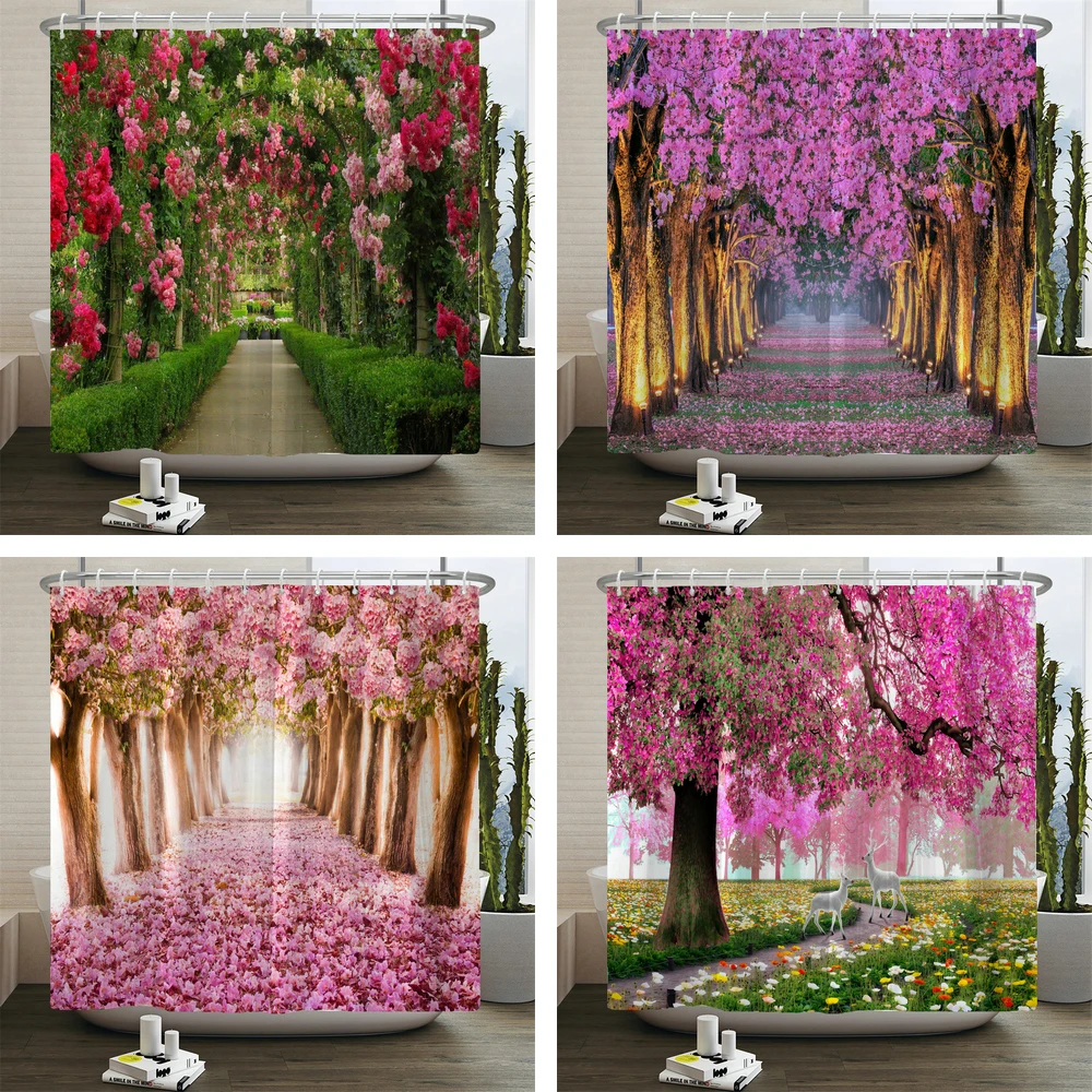 Dreamlike Blooming Tree Forest Pink Flowers Shower Curtains Bathroom Bathtub Decor Waterproof Bath Curtain Home Decor Curtain
Dreamlike Blooming Tree Forest Pink Flowers Shower Curtains Bathroom Bathtub Decor Waterproof Bath Curtain Home Decor Curtain