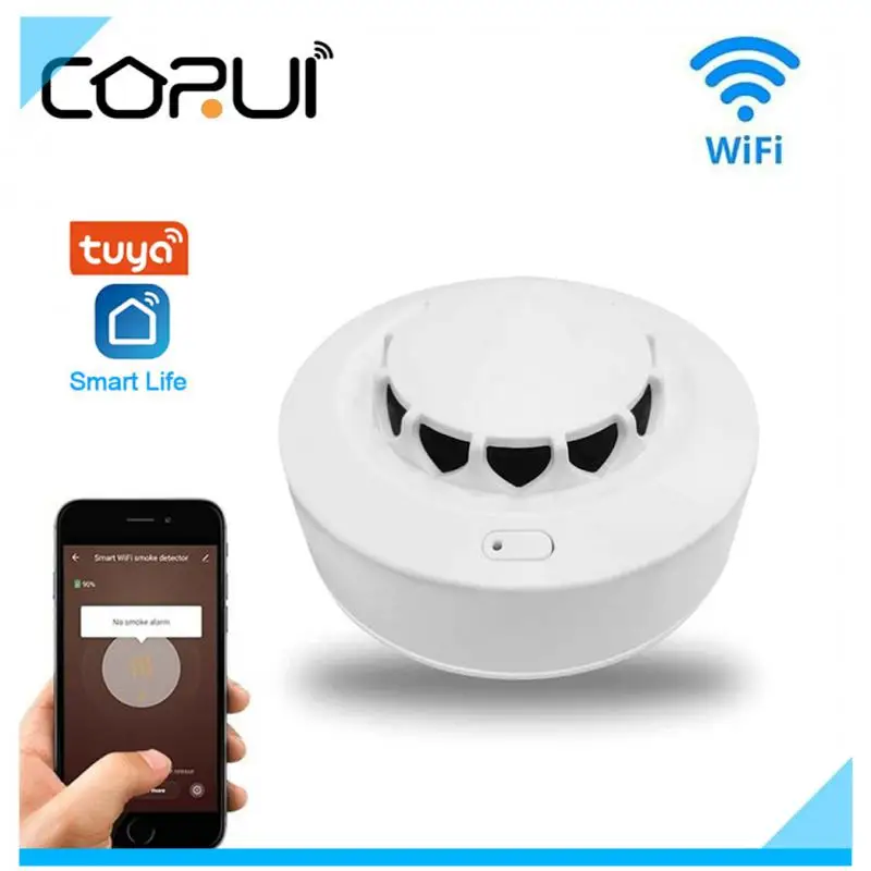 Умный датчик дыма CORUI Tuya, Wi-Fi датчик для умного дома, с приложением для домашней системы безопасности
Умный датчик дыма CORUI Tuya, Wi-Fi датчик для умного дома, с приложением для домашней системы безопасности