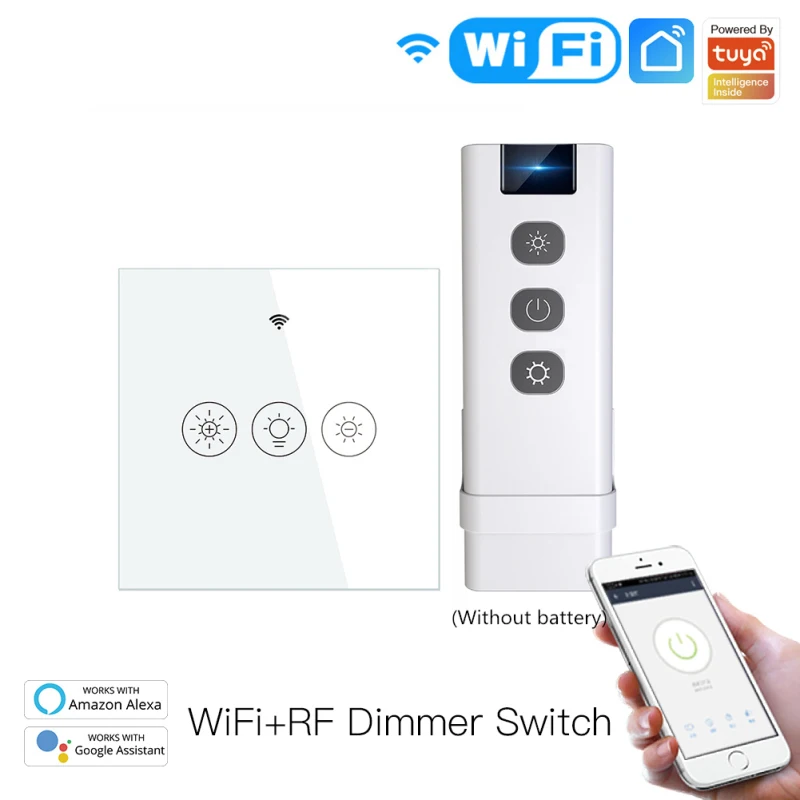 Tuya WiFi RF Smart Light Dimmer Switch 2/3Way Muilti-Control Smart Life/Tuya APP Control Works With Alexa Google Voice Assistant
Tuya WiFi RF Smart Light Dimmer Switch 2/3Way Muilti-Control Smart Life/Tuya APP Control Works With Alexa Google Voice Assistant