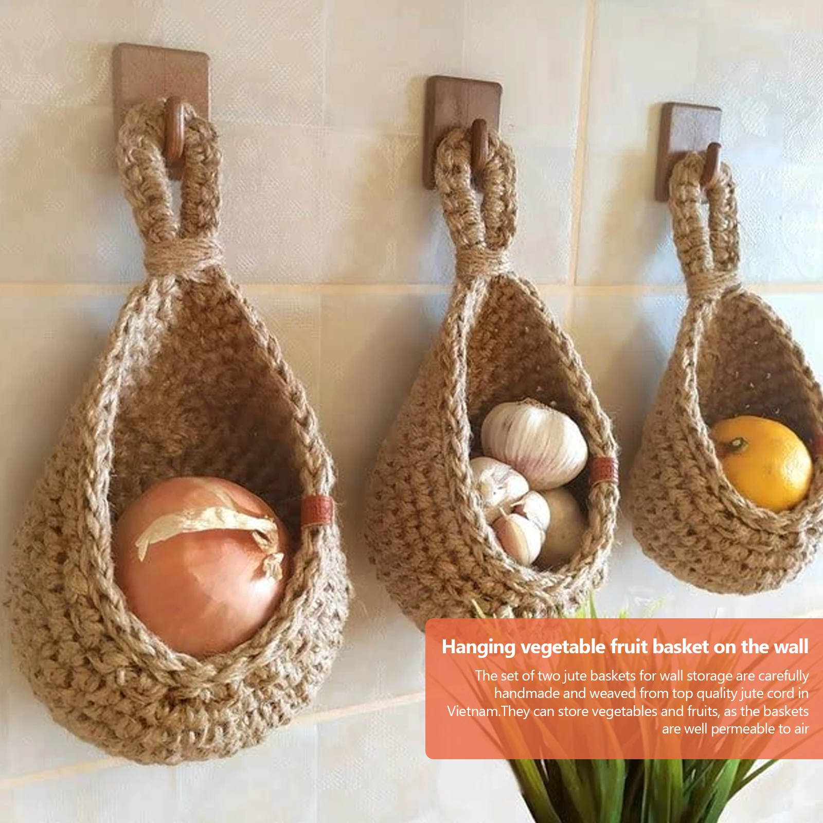 3Pcs Handwoven Hanging Wall Vegetable Fruit Basket Plant Organizer Container Decor For Kitchen Garden Mount Flower Storage
3Pcs Handwoven Hanging Wall Vegetable Fruit Basket Plant Organizer Container Decor For Kitchen Garden Mount Flower Storage