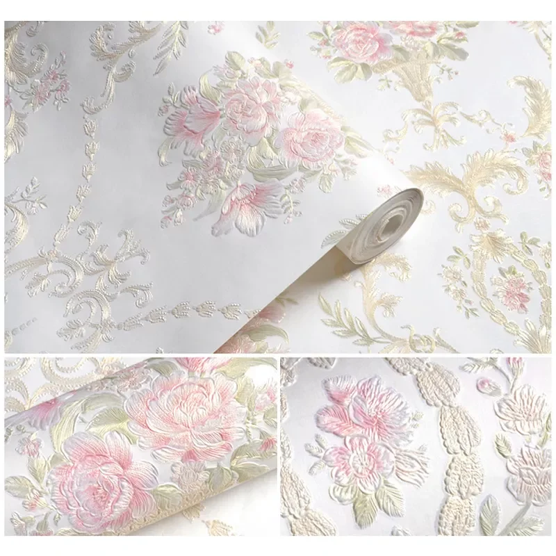 53X100cm European 3D Embossed Flowers Non-woven Self Adhesive Wallpapers for Living Room Decoration Pink Wall Papers Home Decor
53X100cm European 3D Embossed Flowers Non-woven Self Adhesive Wallpapers for Living Room Decoration Pink Wall Papers Home Decor