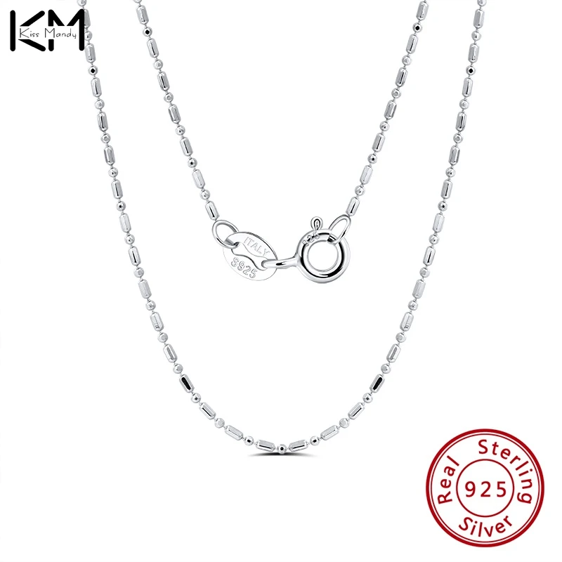 KISS MANDY Pure S925 Sterling Silver 1.0mm Ball Bead Chain For DIY Necklace Pendants Women Men Fashion Jewelry Gifts SC23
KISS MANDY Pure S925 Sterling Silver 1.0mm Ball Bead Chain For DIY Necklace Pendants Women Men Fashion Jewelry Gifts SC23