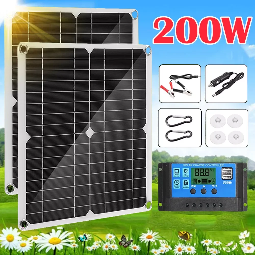 200W Solar Panel 12V DC USB Portable Fast-charging Emergency with 10-60A Controller Solar Outdoor Battery Charger for Car Yacht
200W Solar Panel 12V DC USB Portable Fast-charging Emergency with 10-60A Controller Solar Outdoor Battery Charger for Car Yacht