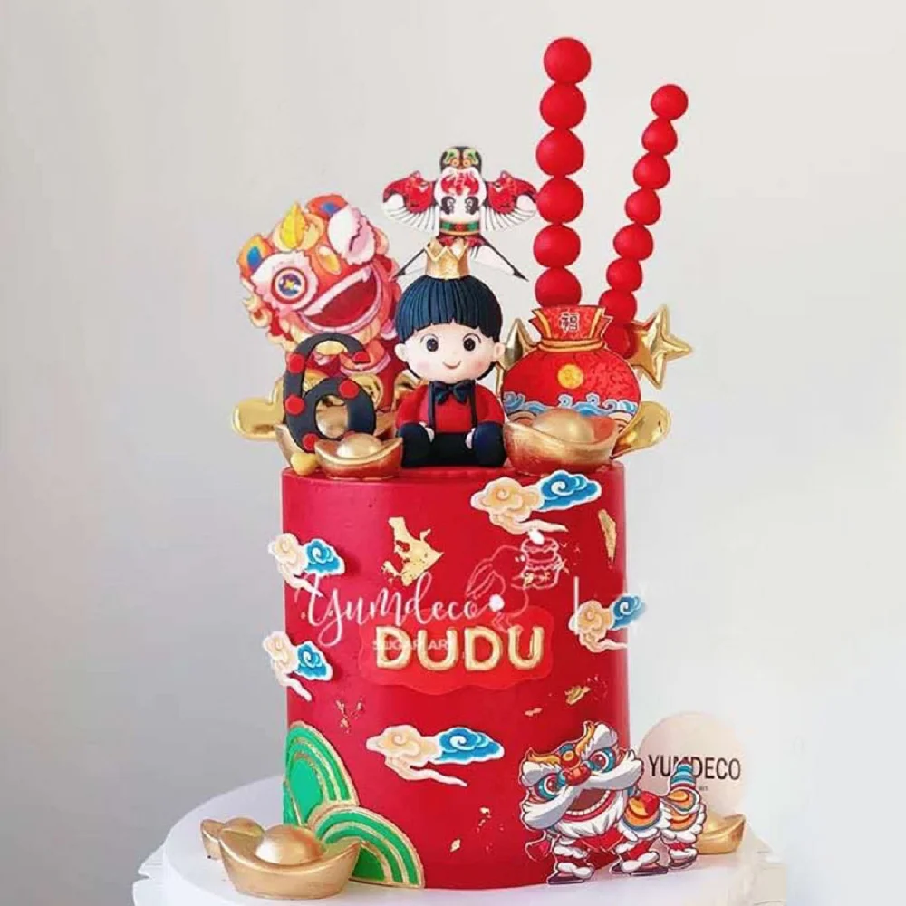 Happy New Year's Party Cake Topper Candied Gourd Dance Lion Baked Decorated Trousers Bowtie Crown Prince Bamboo Baking Supplies
Happy New Year's Party Cake Topper Candied Gourd Dance Lion Baked Decorated Trousers Bowtie Crown Prince Bamboo Baking Supplies