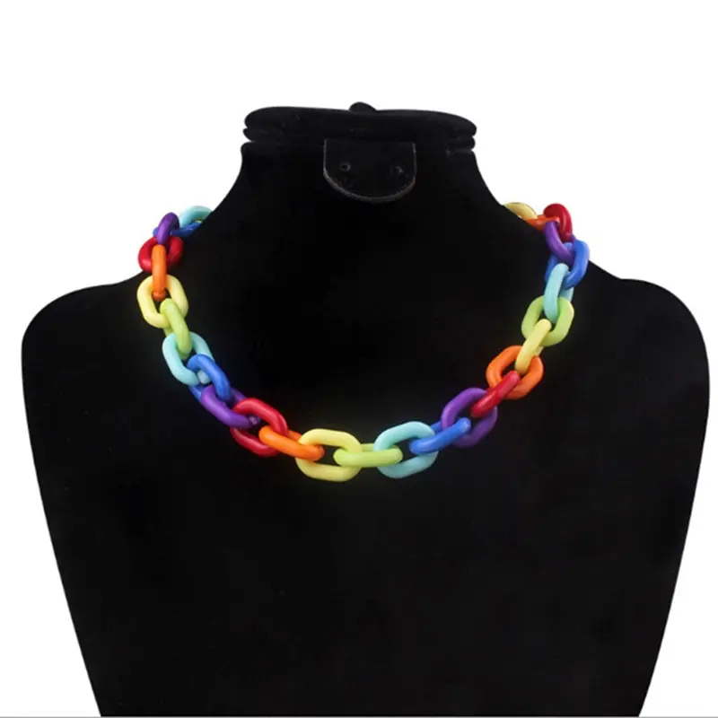 2020 Hot Chic Acrylic Candy-Colored Necklace Chain Hip-Hop Rainbow Color Fashion Women Jewelry
2020 Hot Chic Acrylic Candy-Colored Necklace Chain Hip-Hop Rainbow Color Fashion Women Jewelry