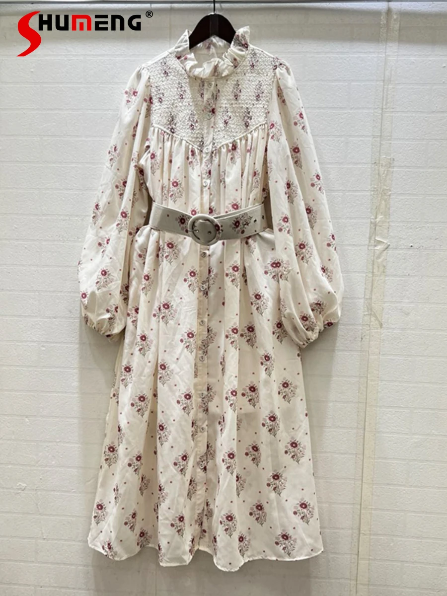 2022 Autumn New French Style Fashion Elegant Printed Ruffles Dress Women Sweet Single-Breasted Lantern Sleeve Long Sleeve Dress
2022 Autumn New French Style Fashion Elegant Printed Ruffles Dress Women Sweet Single-Breasted Lantern Sleeve Long Sleeve Dress