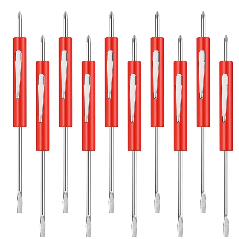 10 Pcs Pocket Screwdriver Set With Clip Double End And Slotted Two-Use Screwdriver Set Pocket Mini Pocket Screwdrivers
10 Pcs Pocket Screwdriver Set With Clip Double End And Slotted Two-Use Screwdriver Set Pocket Mini Pocket Screwdrivers