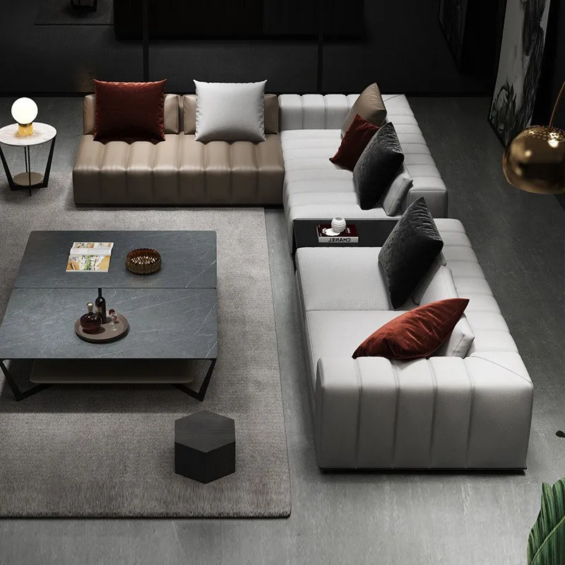 Italian Minimalist Leather Sofa Combination Family Style Light Luxury Modern Villa Leather Sofa Living Room Furniture
Italian Minimalist Leather Sofa Combination Family Style Light Luxury Modern Villa Leather Sofa Living Room Furniture