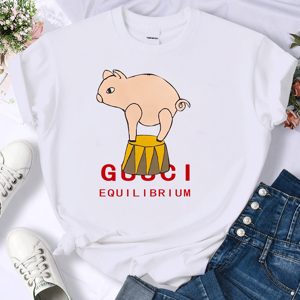 New For Women's Sports High-Quality Summer T-shirt 100% Cotton Balance Pig Printed Casual Oversized Shirt Free Shipping S-4XL
New For Women's Sports High-Quality Summer T-shirt 100% Cotton Balance Pig Printed Casual Oversized Shirt Free Shipping S-4XL