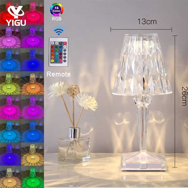 RGB Diamond Table Lamp USB Touch Sensor Acrylic Decoration Desk Lamps For Bedroom Bar Crystal Lighting Gift LED Night Light
RGB Diamond Table Lamp USB Touch Sensor Acrylic Decoration Desk Lamps For Bedroom Bar Crystal Lighting Gift LED Night Light