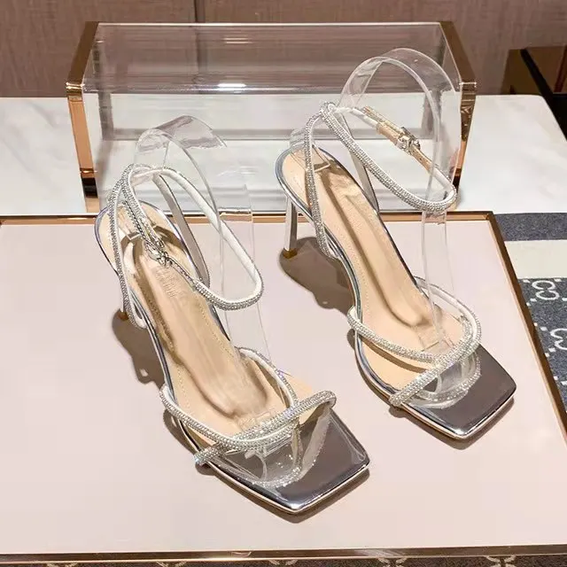 2022 New Fashion Rhinestones Gladiator Silver High Heels Ankle Strap Strappy Sandals Women Sexy Stiletto Party Bridal Shoes 
2022 New Fashion Rhinestones Gladiator Silver High Heels Ankle Strap Strappy Sandals Women Sexy Stiletto Party Bridal Shoes