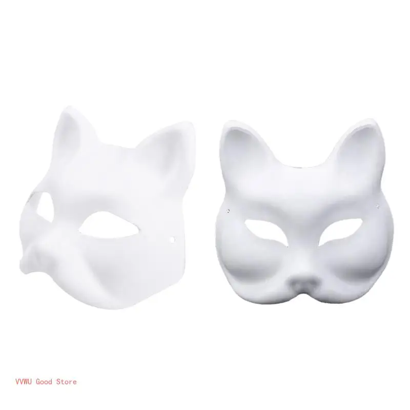 

DIY лисы маска для маскарада японского аниме косплея ручная роспись кошки фото Половина лица для Хэллоуина