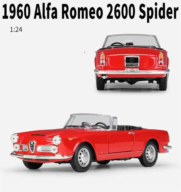 Модель автомобиля Welly 1:24 для Alfa Romeo 1960 Spider, отлитый под давлением, статическая модель автомобиля, мужские игрушки, подарок, без коробки
Модель автомобиля Welly 1:24 для Alfa Romeo 1960 Spider, отлитый под давлением, статическая модель автомобиля, мужские игрушки, подарок, без коробки