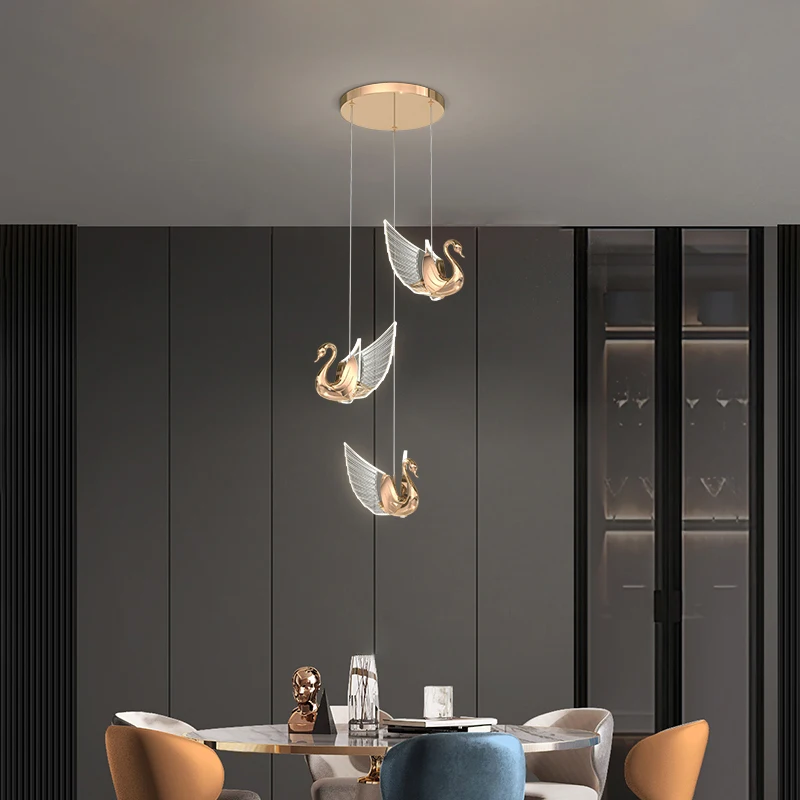 LED pendant lamp Modern luxury designer restaurant bedside chandelier simple swan staircase lighting bar table 2022 new
LED pendant lamp Modern luxury designer restaurant bedside chandelier simple swan staircase lighting bar table 2022 new