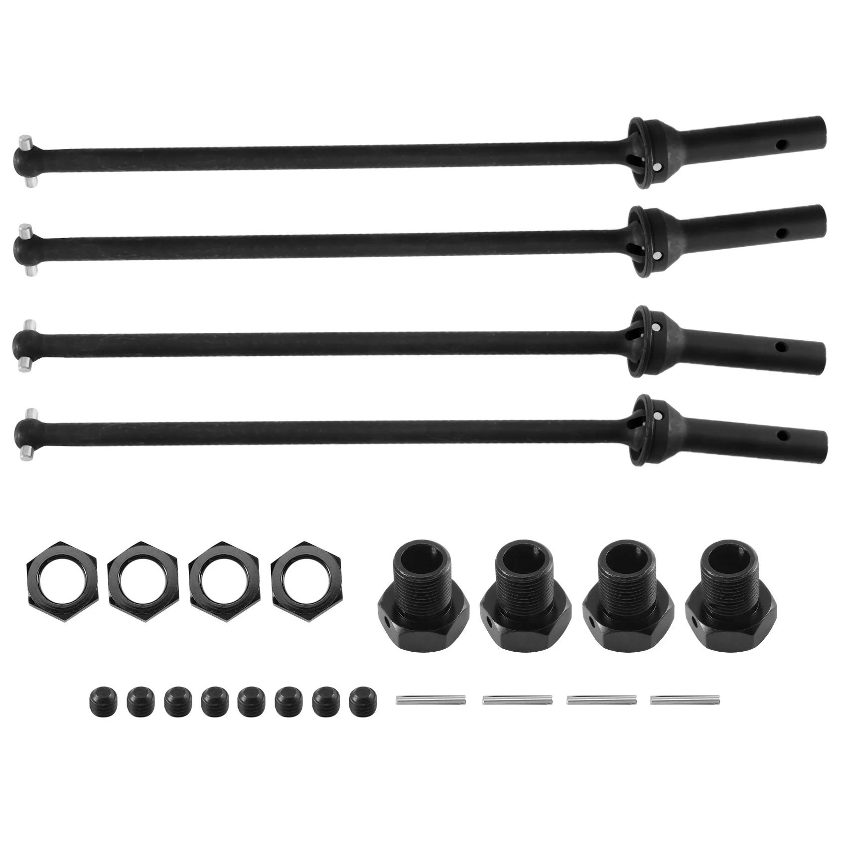 4Pcs Metal Front and Rear Drive Shaft CVD with Extended Wheel Hex for 1/10 Arrma Kraton Outcast Upgrades Parts,Black
4Pcs Metal Front and Rear Drive Shaft CVD with Extended Wheel Hex for 1/10 Arrma Kraton Outcast Upgrades Parts,Black