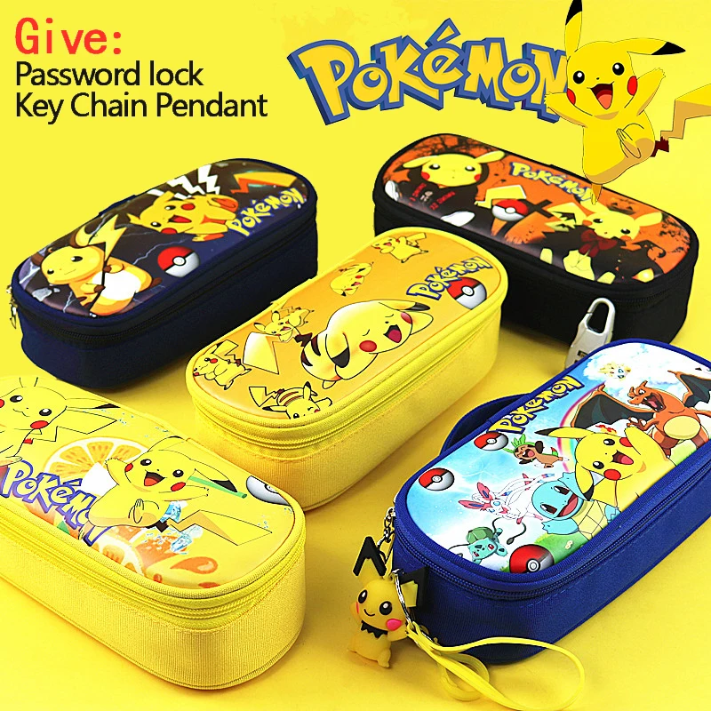Pokemon Pikachu Large Capacity Pencil Case Give Password Lock Key Chain Pendant Pencil Bags Students Stationery School Supplies
Pokemon Pikachu Large Capacity Pencil Case Give Password Lock Key Chain Pendant Pencil Bags Students Stationery School Supplies