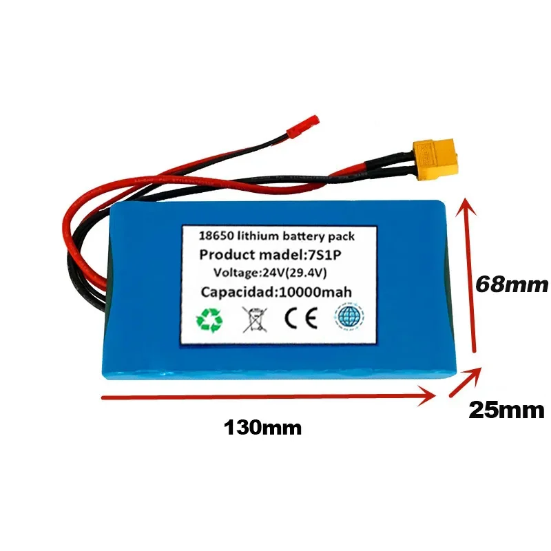The new 24V 10000mAh 7S1P lithium-ion battery pack is suitable for small electric bikes Kick scooter toy bikes with built-in BMS
The new 24V 10000mAh 7S1P lithium-ion battery pack is suitable for small electric bikes Kick scooter toy bikes with built-in BMS