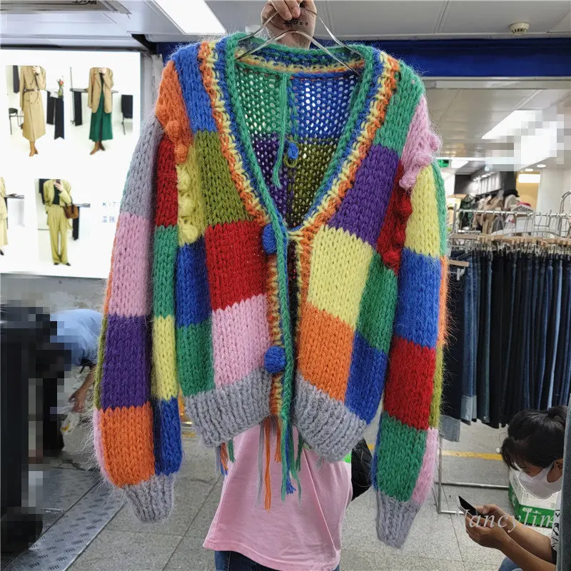 Cardigan Korea Style Contrast Color Knitting Coat Idle Style Women's Autumn Clothes 2022 New Knitwear Loose Long Sleeve
Cardigan Korea Style Contrast Color Knitting Coat Idle Style Women's Autumn Clothes 2022 New Knitwear Loose Long Sleeve