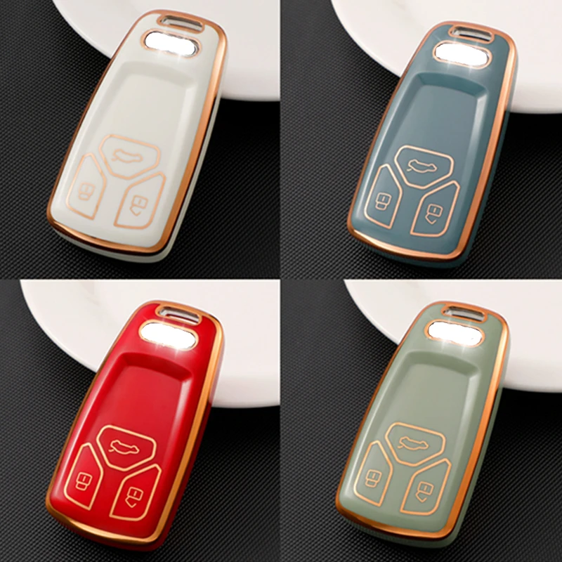 

Fashion TPU Car Key Case Full Cover Fob For Audi A6 A5 Q7 S4 S5 S7 A4 B9 A4L 4m 8W Q5 TT TTS RS 8S Coupe Car Styling Accessories