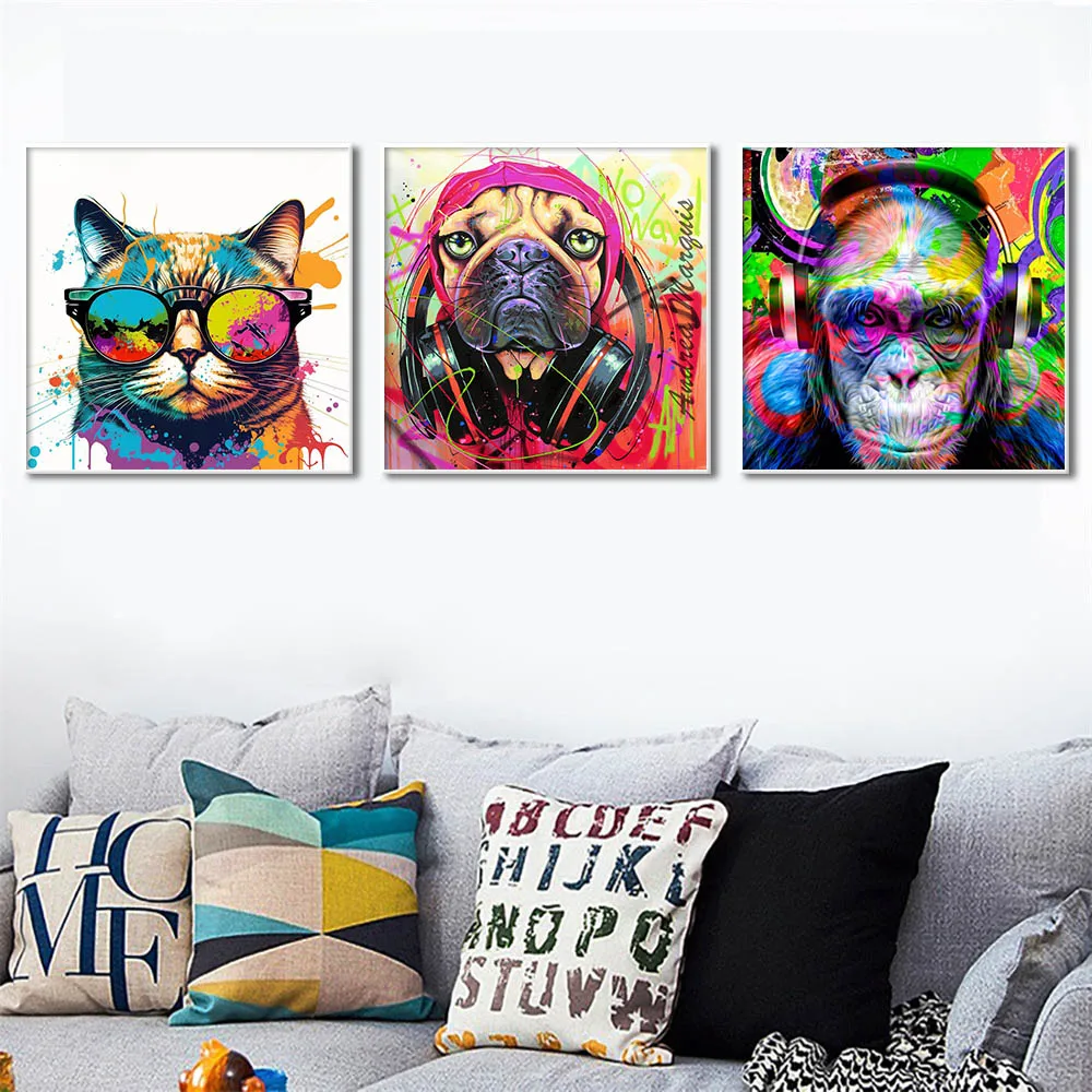 Cat Dog Monkey Dj Music Headphone Canvas Painting Posters Abstract Graffiti Style Wall Art Animal Picture Prints Bar Room Decor
Cat Dog Monkey Dj Music Headphone Canvas Painting Posters Abstract Graffiti Style Wall Art Animal Picture Prints Bar Room Decor