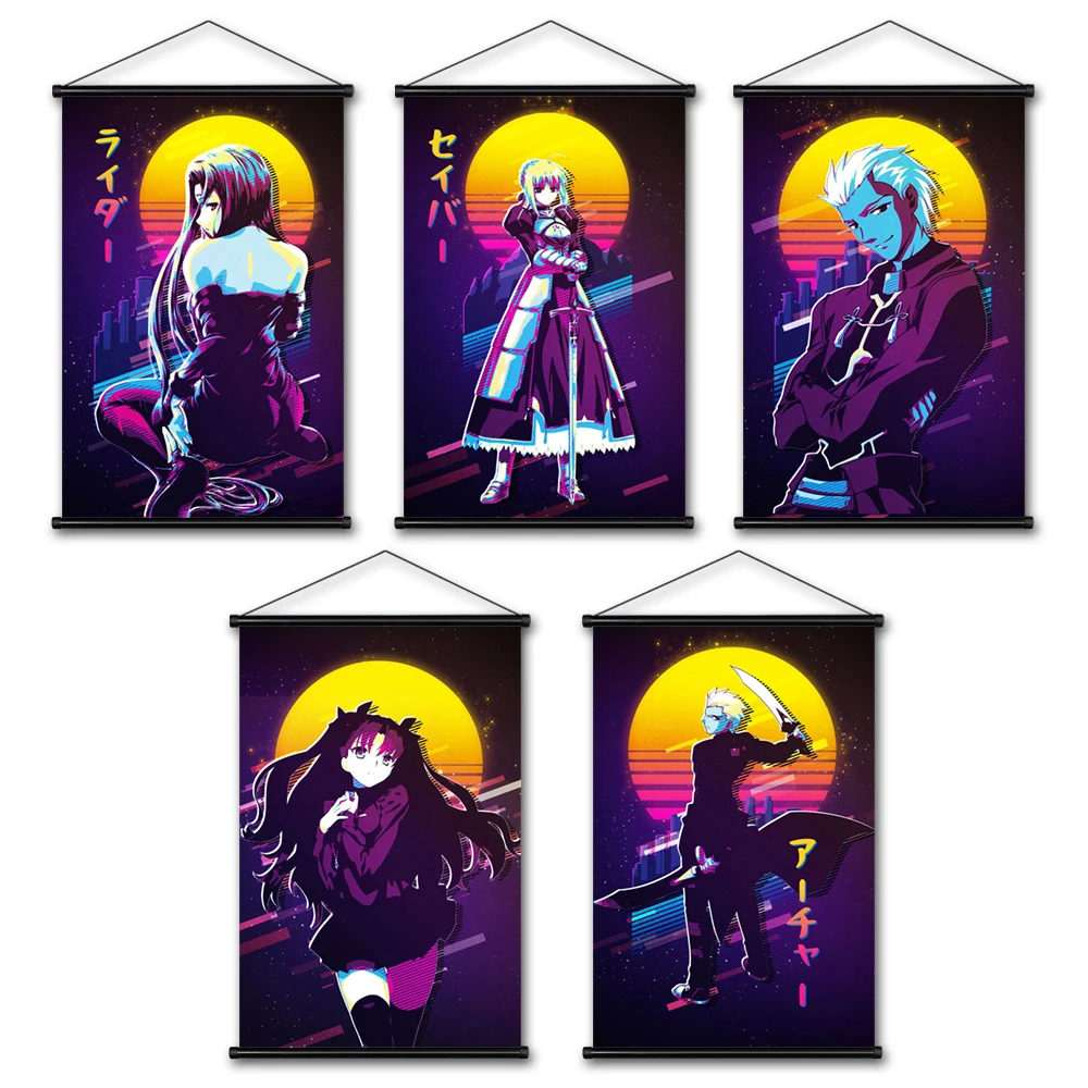 Японские Аниме Висячие свитки Fate Zero плакаты и печать на стене искусство саблей Картина на холсте роспись домашний декор детской комнаты 
Японские Аниме Висячие свитки Fate Zero плакаты и печать на стене искусство саблей Картина на холсте роспись домашний декор детской комнаты
