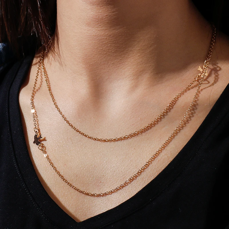 Simple Style Graceful Double Layer Concise OL Necklaces Small Dove Pigeon Chain Necklaces for Women Girl Neck Jewelry Gifts
Simple Style Graceful Double Layer Concise OL Necklaces Small Dove Pigeon Chain Necklaces for Women Girl Neck Jewelry Gifts