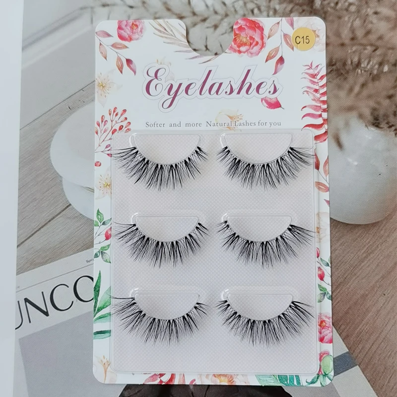 NEW 3pairs Mink Lashes 3D Mink Eyelashes Invisible Band Natural Black Mink False Eyelash Full Strip cilios posticos Reusable
NEW 3pairs Mink Lashes 3D Mink Eyelashes Invisible Band Natural Black Mink False Eyelash Full Strip cilios posticos Reusable