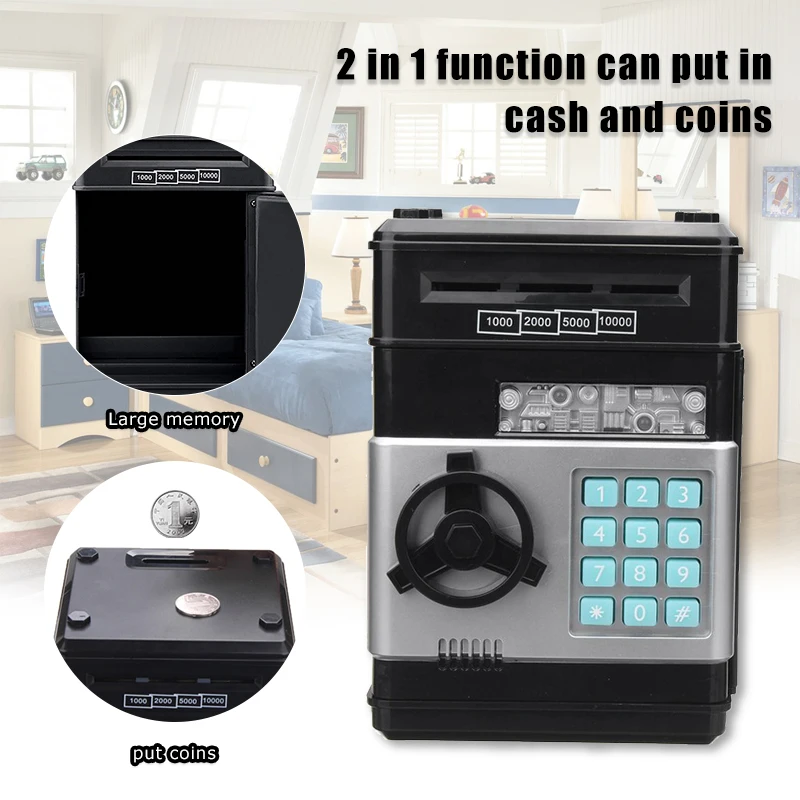 Electronic Password Money Box Code Key Lock Piggy Bank Automatic Coins Cash Saving Money Box Counter Mini Safe Box Child Gift
Electronic Password Money Box Code Key Lock Piggy Bank Automatic Coins Cash Saving Money Box Counter Mini Safe Box Child Gift