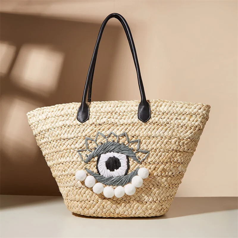 Fashion Big Eye Straw Women Handbags Designer Rattan Wicker Shoulder Bags Ladies Woven Casual Summer Beach Basket Large Tote Bag
Fashion Big Eye Straw Women Handbags Designer Rattan Wicker Shoulder Bags Ladies Woven Casual Summer Beach Basket Large Tote Bag