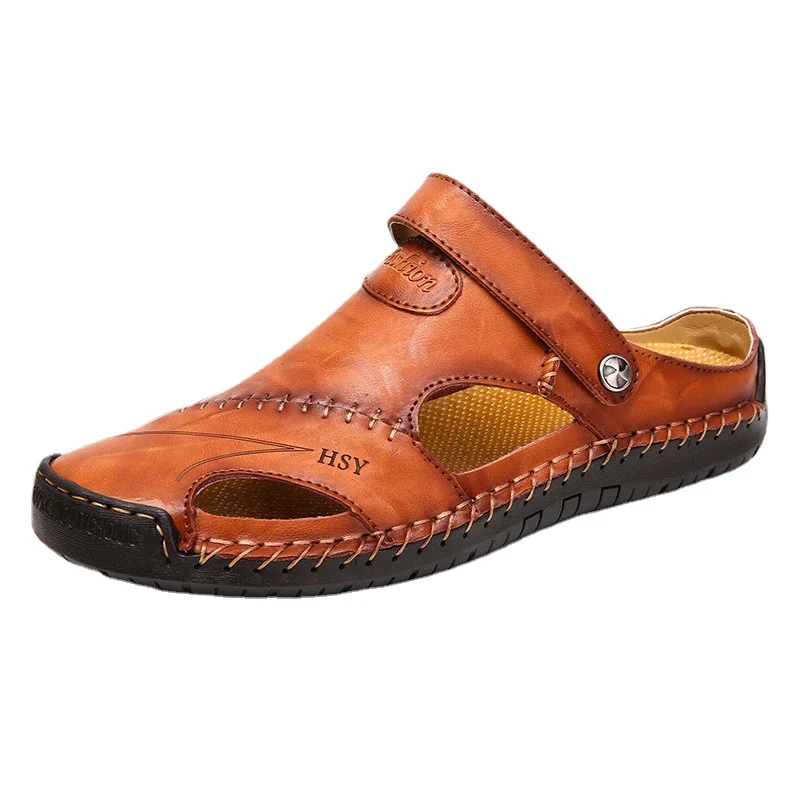 Summer Genuine Leather Out door Shoes Men Sandals Handmade Classic For Male Soft Walking Beach Sandalias Sandal Slides hjm8
Summer Genuine Leather Out door Shoes Men Sandals Handmade Classic For Male Soft Walking Beach Sandalias Sandal Slides hjm8