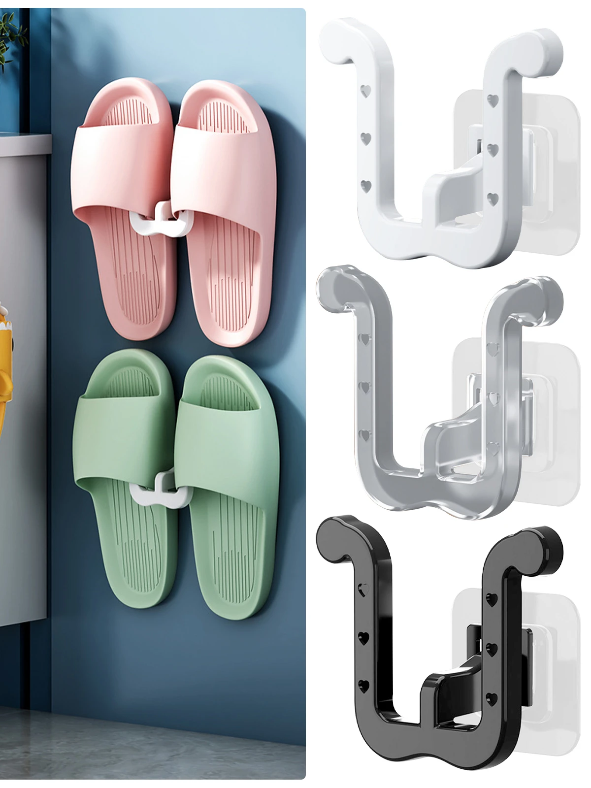 Slippers Rack No Punching Bathroom Simple Slipper Hook Toilet Drainage Rack Wall Mounted Bedroom Neat Storage Shoe Drying Rack 
Slippers Rack No Punching Bathroom Simple Slipper Hook Toilet Drainage Rack Wall Mounted Bedroom Neat Storage Shoe Drying Rack