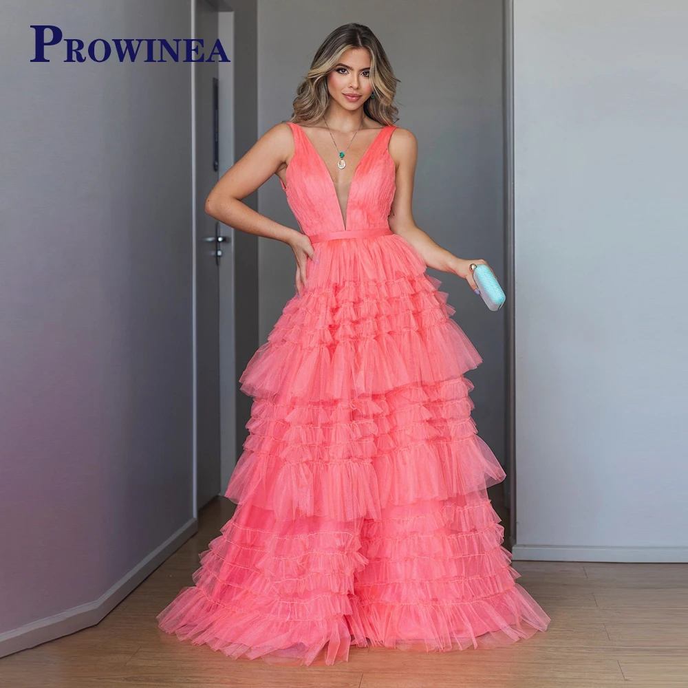 Prowinea Tiered Tulle Celebrity Gown Evening Dress 2023 Simple V-neck Sleeveless Tank Pleat A-LINE Robes De Soirée Made To Order
Prowinea Tiered Tulle Celebrity Gown Evening Dress 2023 Simple V-neck Sleeveless Tank Pleat A-LINE Robes De Soirée Made To Order