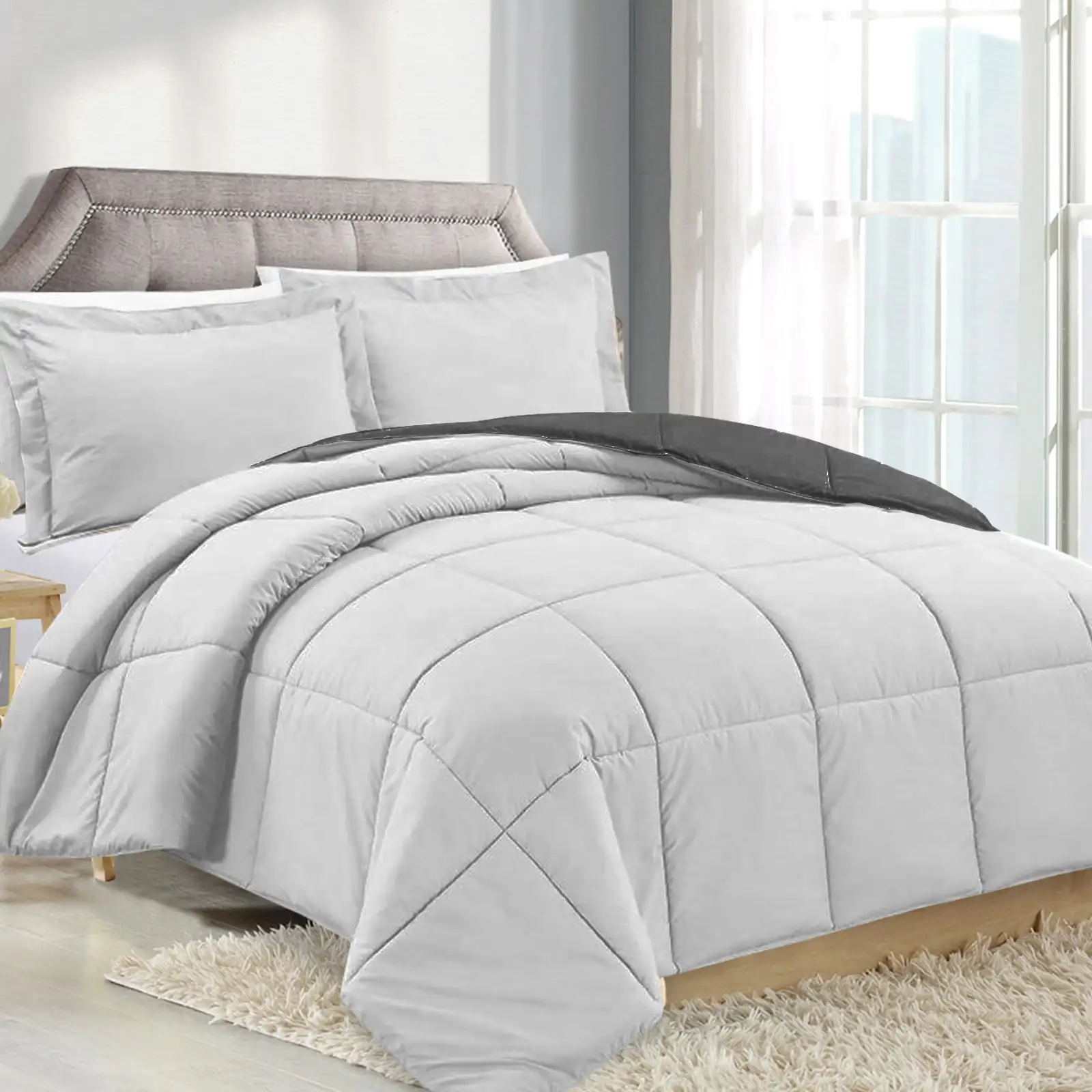 Soft Down Alternative Reversible Comforter Set, King, Chocolate/Cream, All Season, 3 Piece
Soft Down Alternative Reversible Comforter Set, King, Chocolate/Cream, All Season, 3 Piece