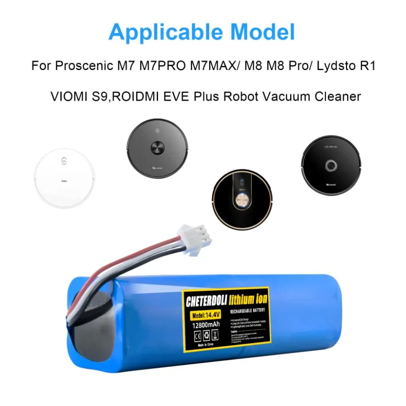 Replacement for XiaoMi Lydsto R1 Roidmi Eve Plus Viomi S9 Robot Vacuum Cleaner Battery Pack Capacity 12800mAh Accessories Parts
Replacement for XiaoMi Lydsto R1 Roidmi Eve Plus Viomi S9 Robot Vacuum Cleaner Battery Pack Capacity 12800mAh Accessories Parts
