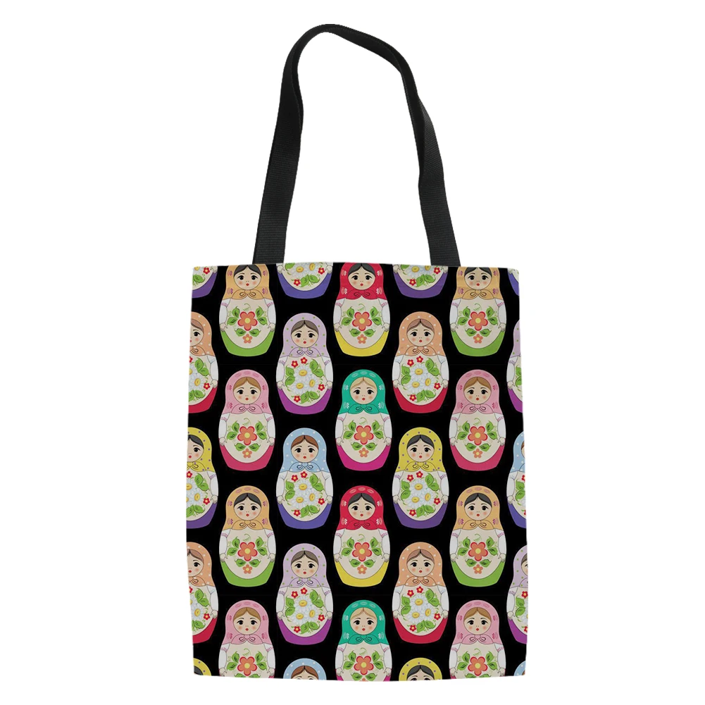 Cartoon Nesting Doll Pattern Portable Shopping Bag Fashion Outdoor Travel Handbag Lightweight Adult Women Bolso De Mano
Cartoon Nesting Doll Pattern Portable Shopping Bag Fashion Outdoor Travel Handbag Lightweight Adult Women Bolso De Mano
